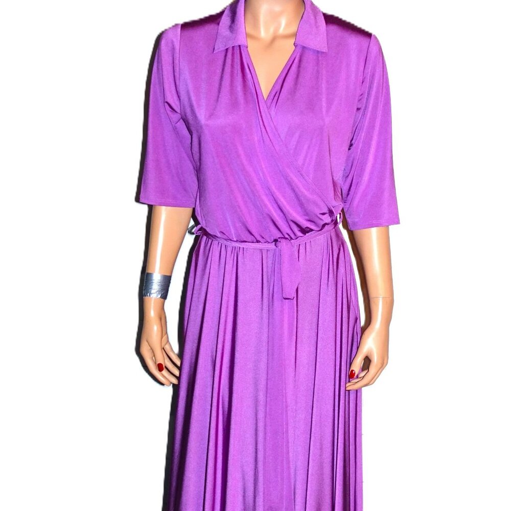 Sexy Diva Fuchsia Faux Wrap Maxi Dress 1XL